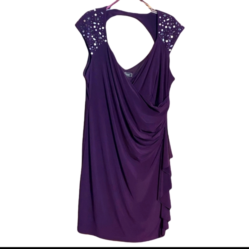 Dressbarn Beaded Shoulder Mini Dress